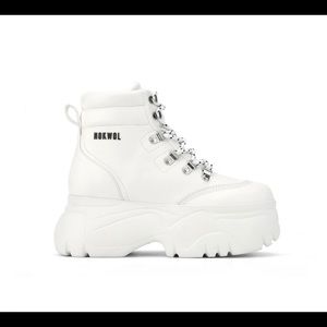 NOKWOL Scared White Chunky Platform Vegan Sneakers